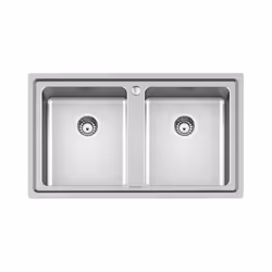 Foster Evo, Rettangolare, Acciaio inox, Acciaio inox, 2 ciotole, Rettangolare, 340 x 400 mm