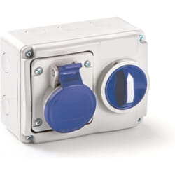 Rosi - Presa Interbloccata Orizzontale Industriale 16A IP44 2P+T Blu 14.3214B6