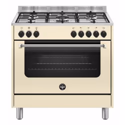 Bertazzoni La Germania Americana AMN965ECRV24, Cucina, Crema, Manopola, Matt Cream, Acciaio inox, Frontale