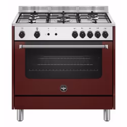 Bertazzoni La Germania Americana AMN965GVIV24, Cucina, Rosso, Manopola, Acciaio inox, Frontale, Gas