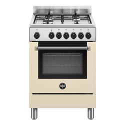 Bertazzoni La Germania Americana AMN664ECRV/24 cucina Elettrico Gas Cucina misto 56 L piano cottura a gas Crema, Acciaio inox