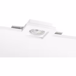 Faretto ad incasso a scomparsa Nobile con cornice quadrata in gesso, design minimal e finitura integrabile nel cartongesso. C ...
