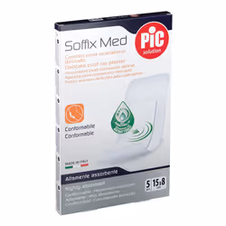 Pic Soffix Med Cerotto Post-Operatorio con Antibatterico 15x8cm 5 Pezzi