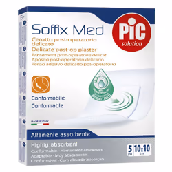Pic Soffix Med Cerotto Post-Operatorio con Antibatterico 10x10cm 5 Pezzi