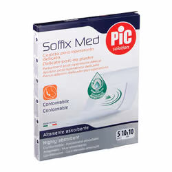 Pic Soffix Med Cerotto Post-Operatorio con Antibatterico 10x10cm 5 Pezzi