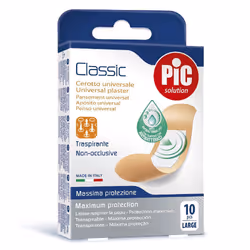 Pic cerotti classic antibatterici 25x72mm è una medicazione adesiva sterile con tampone antibatterico traspirante e resistent ...