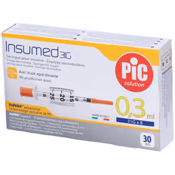 Siringa Per Insulina Pic Insumed 0,3 Ml 100 Ui Spazio Zero Ago 31 Gauge 8 Mm 3 Sacchetti Da 10 Pezzi 30 St - Vista aggiuntiva 4