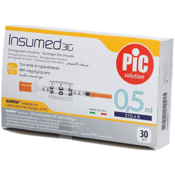 Pic Solution Siringa per Insulina 31 G 8 mm 0,5 ml 30 pz Siringhe
