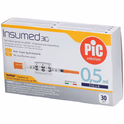 Pic Solution Siringa per Insulina 31 G 8 mm 0,5 ml 30 pz Siringhe
