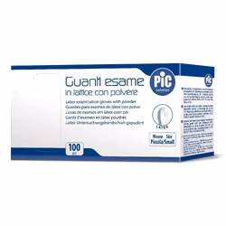 Guanti in lattice con polevere per esaminazione.