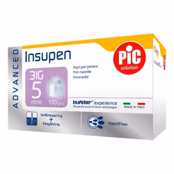 Pic Insupen Advance Ago per Penna 31G 5 mm 100 pz iniezione
