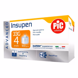Ago Penna Insulina Pic Insupen Advanced per Iniezioni 100 Pezzi
