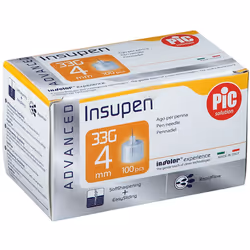 Ago Penna Insulina Pic Insupen Advanced per Iniezioni 100 Pezzi