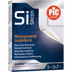 Pic cerotto post operatorio siliconico 5x7cm è una medicazione adesiva sterile costituita da un supporto in tessuto ed un ade ...
