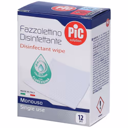 Pic Solution Fazzolettini Disinfettanti per Mani 12 Pezzi