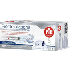 Pic Solution Kit ProntoIniezione Siringa 5 ml Ago 23G 0,6 mm x 30 10 pz Siringhe