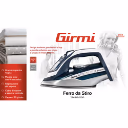 Girmi ST60 Ferro da stiro a secco e a vapore Acciaio inossidabile 220 W Blu, Argento, Bianco - Vista aggiuntiva 8