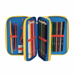 Carrefour 8058263193504 astuccio per matita Astuccio portamatite Blu, Rosso, Giallo - Vista aggiuntiva 3