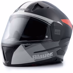 Blauer Naca NF01B Casco, nero-grigio-rosso, dimensione XS per uomo