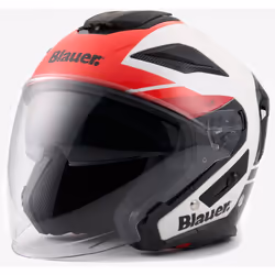 Blauer JJ-01 Casco Jet, bianco-rosso, dimensione XS per uomo