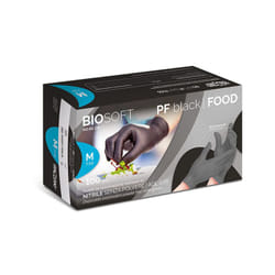 Homegarden - guanti monouso in nitrile nero senza polvere glovely biosoft pf black food 100pz, 'xl'