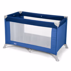 Chicco Lettino goodnight blu, 15 kg, Ripiegabile, Finestra visuale, 11,5 kg, Blu, Argento
