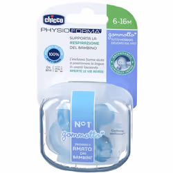 Chicco Physioforma Gommotto Ciuccio in Silicone Bimbo 6-16 Mesi 1 Pezzo Azzurro