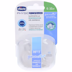 Chicco Physioforma Gommotto Ciuccio in Silicone Neutro 6-16 Mesi 1 Pezzo 6-16 mesi