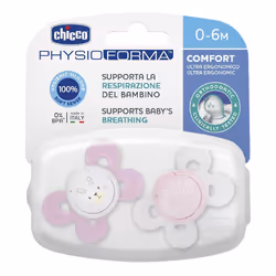 Chicco Physioforma Comfort Ciuccio in Silicone Bimba 6-16 Mesi progettato per i primi mesi di vita del bimbo è un prodotto mo ...