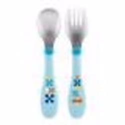 Chicco Posate Inox sono posate indicate per bambini dai 18 mesi in su. Confezione da 2 posate. 