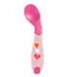 Il Chicco Cucchiaio Angolato 8m+ Rosa facilita il movimento del bambino durante i pasti grazie alla sua forma inclinata ed er ...