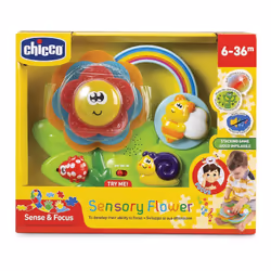 Chicco Gioco Fiore Sensoriale è un prodotto utile per stimolare i sensi e la concentrazione nei bambini dai 6 ai 36 mesi.
