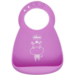 Chicco - Bavaglina Silicone Rosa