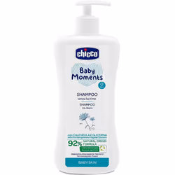 Trasforma il lavaggio dei capelli in un’esperienza piacevole e senza lacrimucce. Chicco Baby Moments è uno shampoo per capell ...