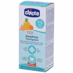 Chicco Dentifricio Tuttifrutti da 12 Mesi è un prodotto utile per rimuove la placca senza intaccare lo smalto.
