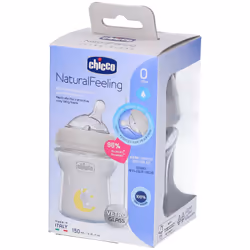 Chicco Biberon Natural Feeling Flusso Lento Vetro Neonati 0 Mesi+ 150ml