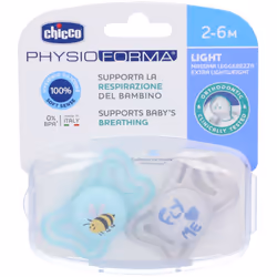 Chicco Physioforma Light Ciuccio in Silicone Bimbo 2-6 Mesi è un prodotto con una piccola tettarella, morbido e vellutato. Fa ...