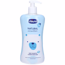 Chicco Natural Sensation Shampoo 500ml: delicato sul cuoio capelluto dei neonati, con Aloe e Olio di Mandorle dolci. Formula  ...