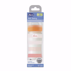 Chicco 00028721210000 biberon 240 ml Arancione, Trasparente, Bianco, Giallo Vetro