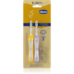 Chicco Toothbrush Set 6-36m Lilac-Mustard 6-36m 2 pz