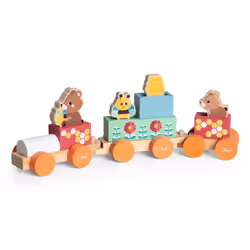 Chicco Classic Treno degli Orsetti, 2 anno/i, Legno, Multicolore
