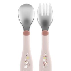 Chicco 00016102150000 posata per bambino Set di posate per bambini Rosa Acciaio inox