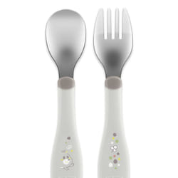 Chicco 00016102350000 posata per bambino Set di posate per bambini Grigio Acciaio inox