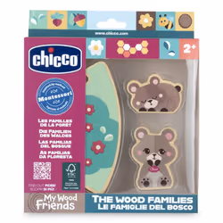 Chicco Classic Set 2 Orsetti-Mamma, 2 anno/i, Legno, Multicolore