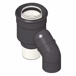 Adattatore camino, con interno in PP ed esterno in PVC. Diametro disponibile: ø 80/80 mm