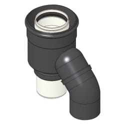 Adattatore camino ø 80/80 mm con interno in PP ed esterno in PVC 00000051372
