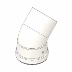 Curva a 45° MF in alluminio pressofuso, con guarnizione a doppio labbro.