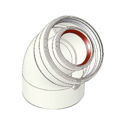 Tecnogas - Curva 45° mf - ø 60 - 100 mm coassiale in alluminio 00000051340