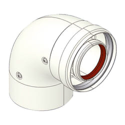 Tecnogas - Curva 90° mf - ø 60 - 100 mm coassiale in alluminio 00000051342