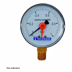 Manometro per acqua completo di lancetta rossa, con attacco 1/4" radiale. CASSA ABS VETRO plastica QUADRANTE ABS CLASSE 1,6 E ...